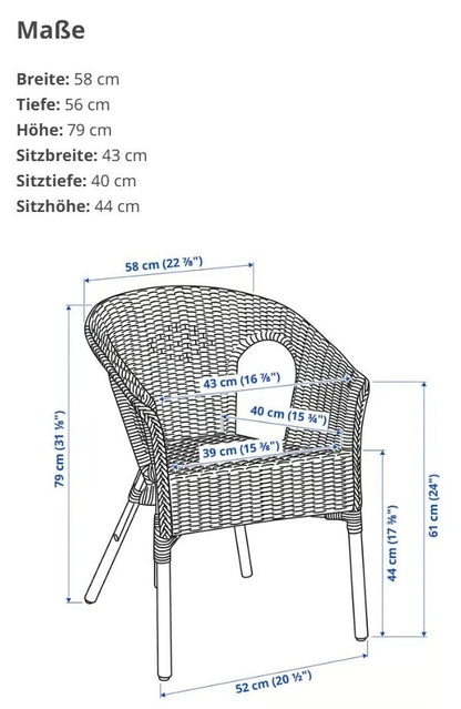 Vintage 8er Set IKEA AGEN Rattansessel in Olivgrün