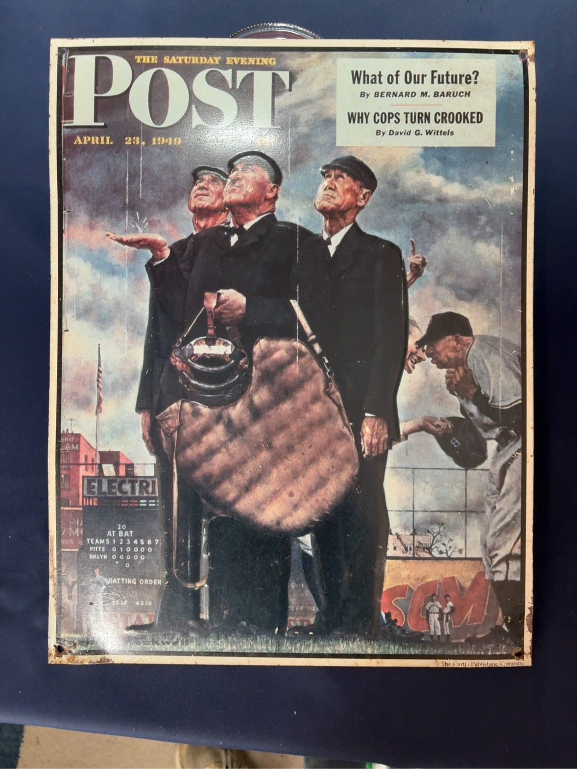 Vintage Norman Rockwell Saturday Evening Post Blechschild, 40 x 31 cm, Vorderseite