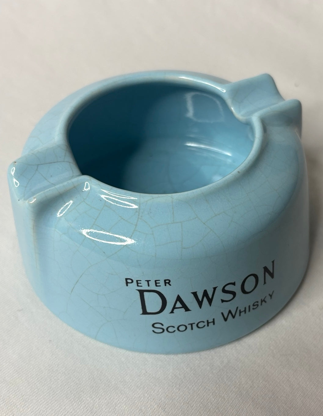 Vintage Peter Dawson Scotch Whisky Werbeaschenbecher Keramik - Artikelbild von Fummel & Gedöns Secondhand-Store