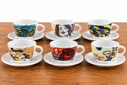 6 Saeco Collection by Schirnding Jeanet Hönig Cappuccinotassen mit 6 Untertassen