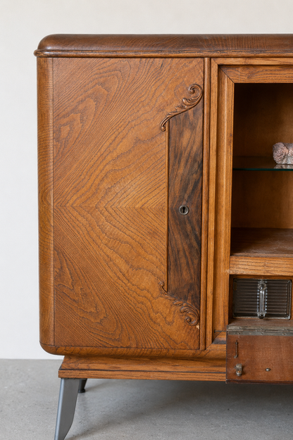 Art-Déco Sideboard / Anrichte mit Vitrine