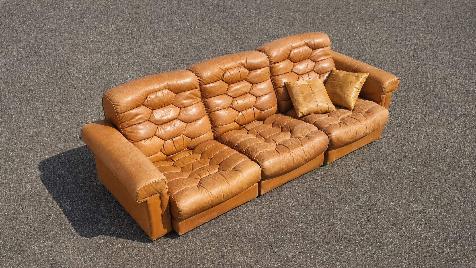 De Sede DS-P Sofa - Leder, Eiche - Robert Haussmann - Artikelbild von Fummel & Gedöns Secondhand-Store