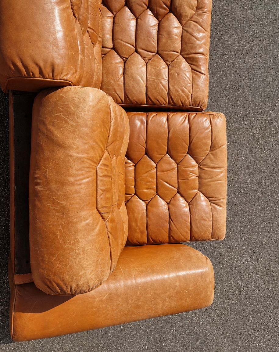 De Sede DS-P Sofa - Leder, Eiche - Robert Haussmann - Artikelbild von Fummel & Gedöns Secondhand-Store