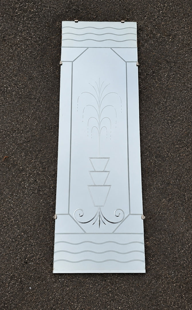 Original Art-Déco Wandspiegel mit Schliffdekor – ca. 1930er Jahre – 145 × 47,5 cm - Artikelbild von Fummel & Gedöns Secondhand-Store