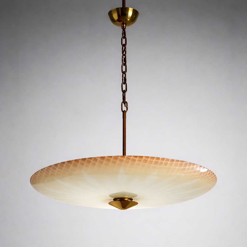 Italienische Mid-Century Deckenleuchte Tellerleuchte - Space Age - Artikelbild von Fummel & Gedöns Secondhand-Store