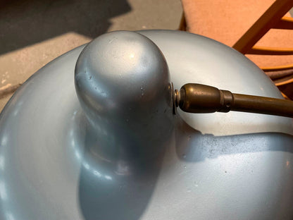 Retro Messing-Lampe - blau-metallic - Space Age