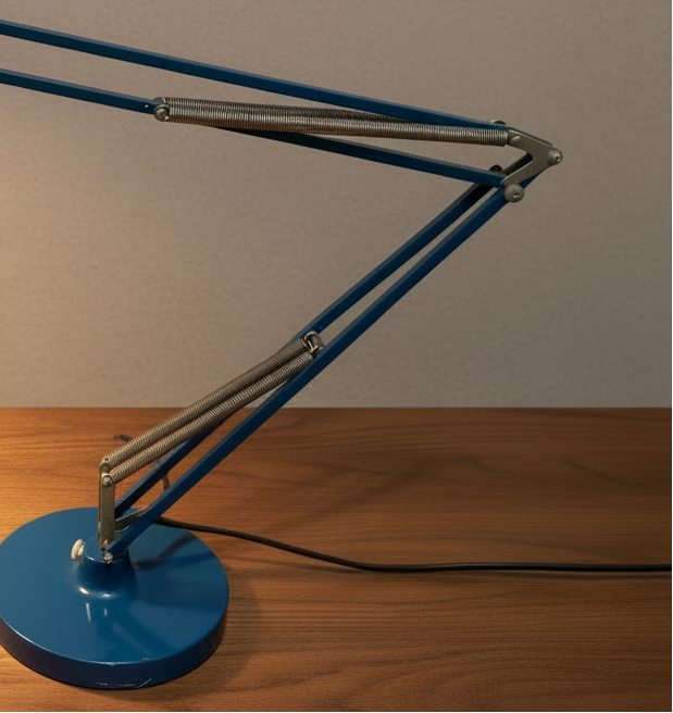 Vintage Erwi Designer-Schreibtischleuchte Blau