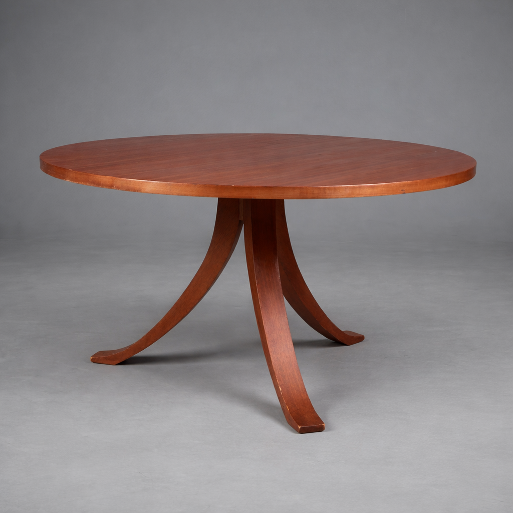 Runder Biedermeier-Wohnzimmertisch, Mahagoni furniert