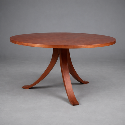 Runder Biedermeier-Wohnzimmertisch, Mahagoni furniert