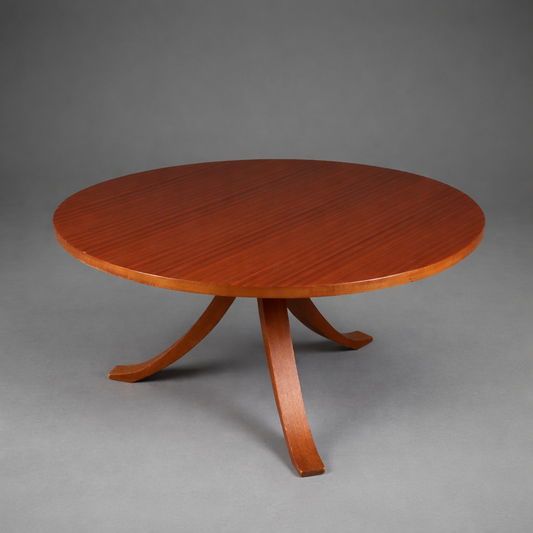 Runder Biedermeier-Wohnzimmertisch, Mahagoni furniert