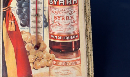 Vintage BYRRH Werbethermometer – französische Reklame – 1950er Jahre – 34 cm