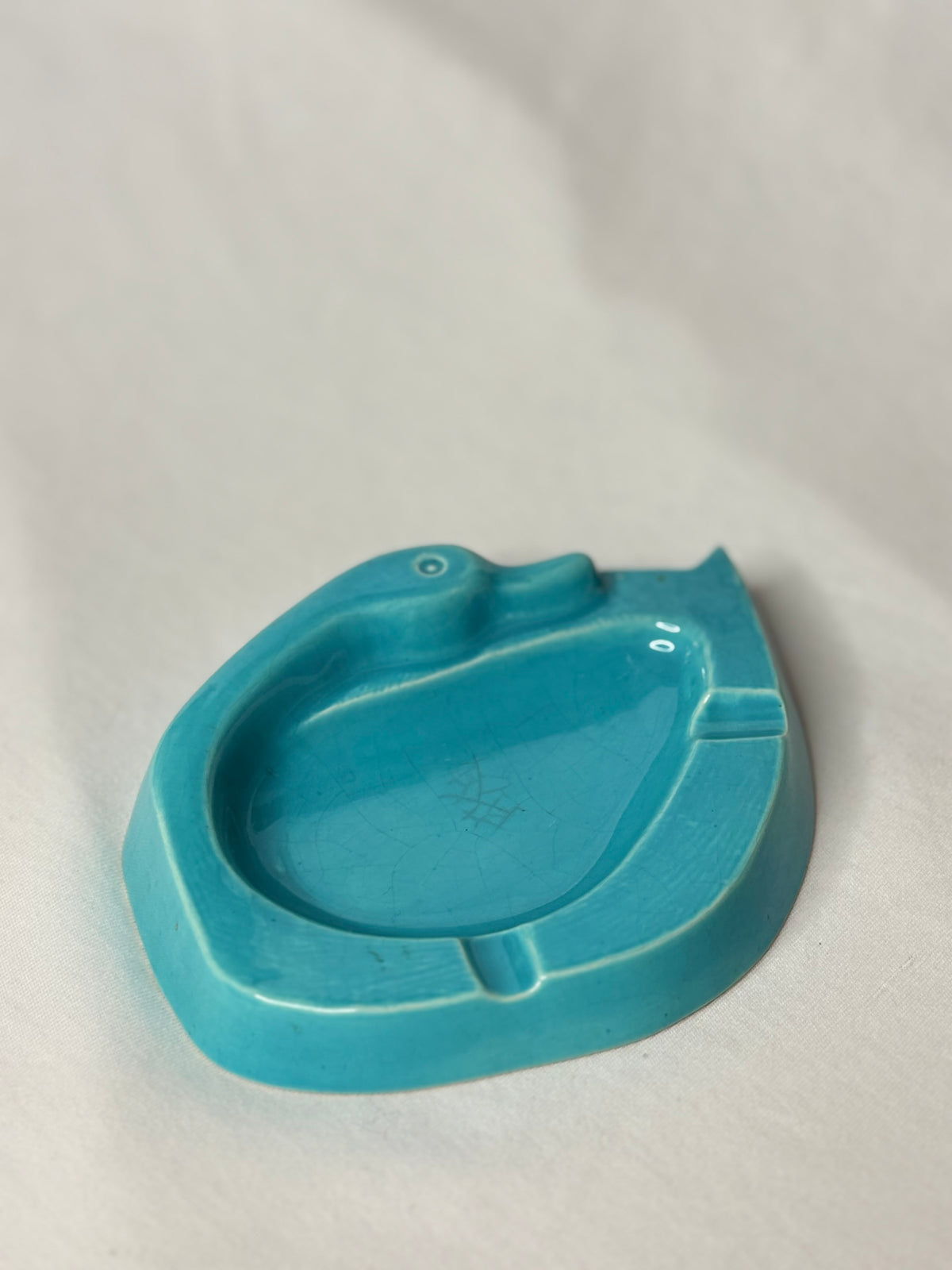 Vintage Keramik-Aschenbecher in Entenform – Türkis - Artikelbild von Fummel & Gedöns Secondhand-Store
