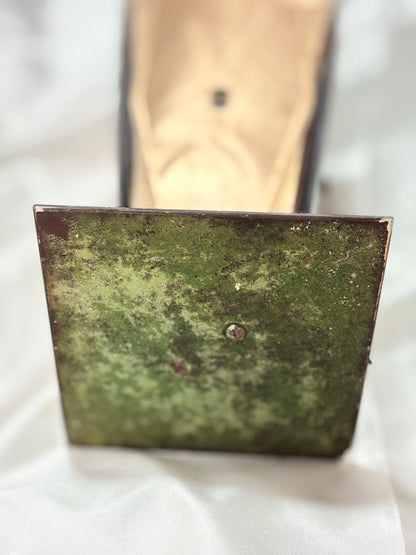 Vintage Rauchspiegelglas Vase Übertopf, Unterseite