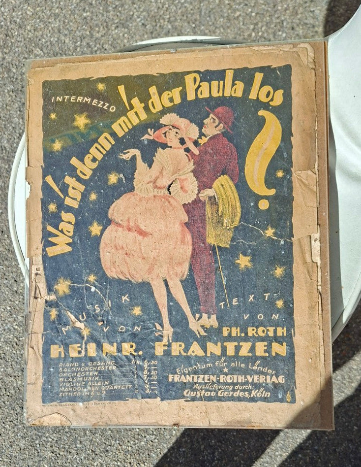 Vintage Notenheft „Was ist denn mit der Paula los?“ von Heinrich Frantzen und Ph. Roth