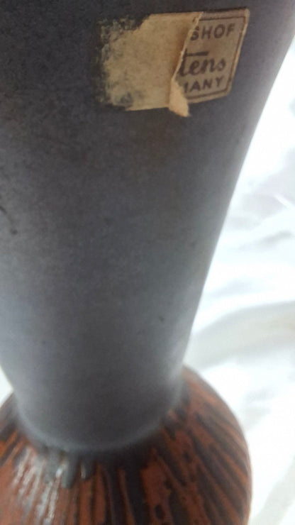 Vintage Keramikvase W. Germany 564-22 mit altem Papieretikett